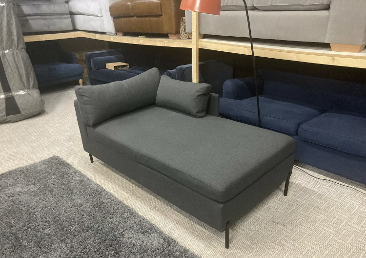 made Zarina chaise sofa section day bed in Aegean dark blue